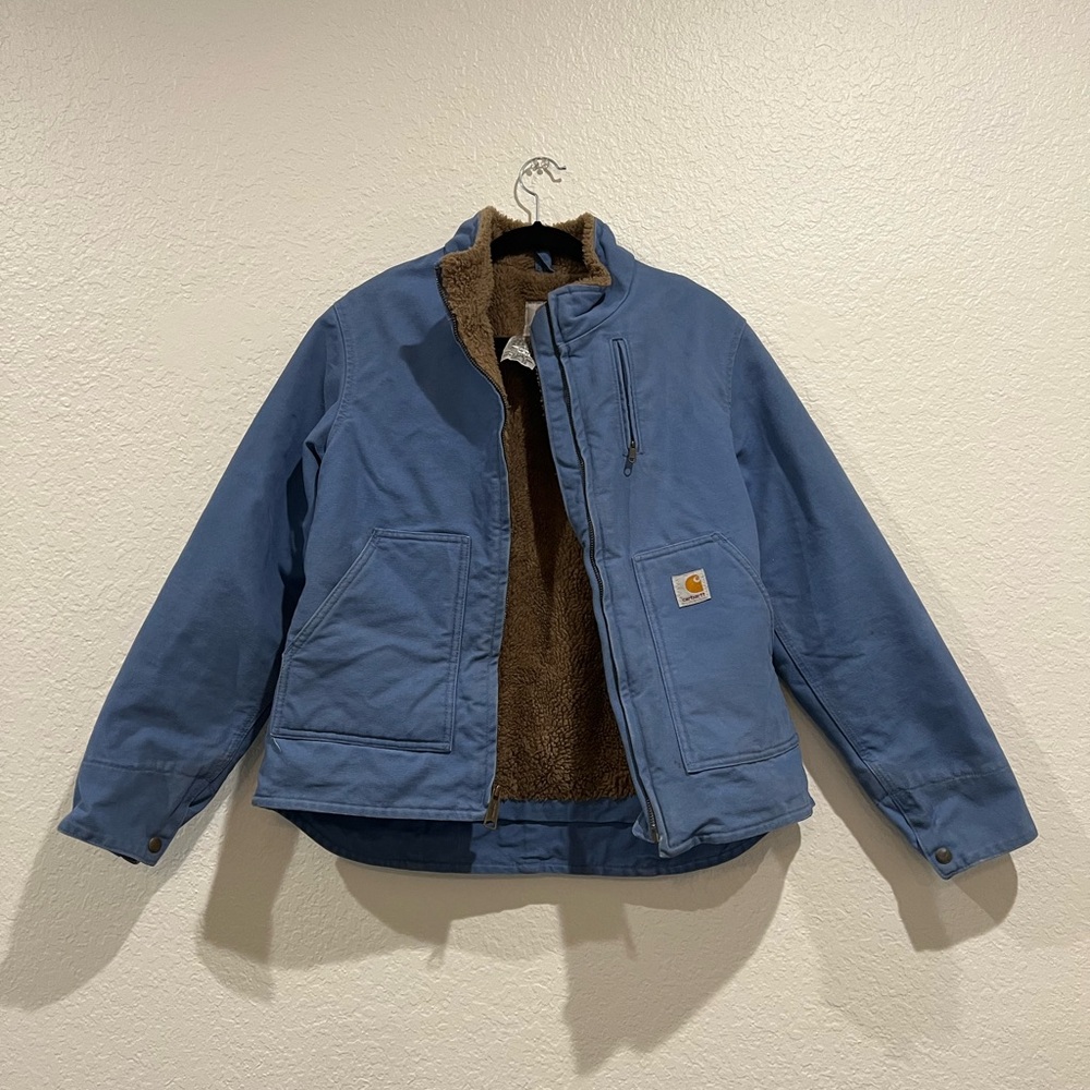 Blue Carharrt Sherpa Jacket